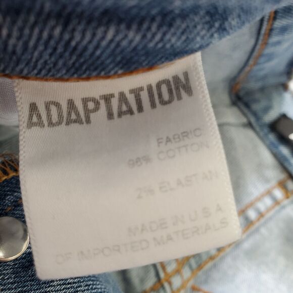 Adaptation Jeans Womens Size 28 Button Fly Distressed Crop Ankle Straight Leg - Picture 10 of 10